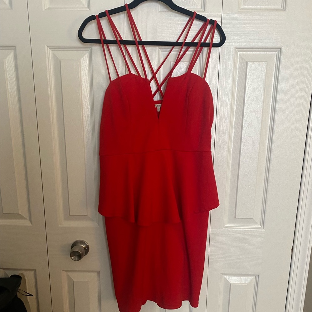 Charlotte Russe - Red peplum party dress